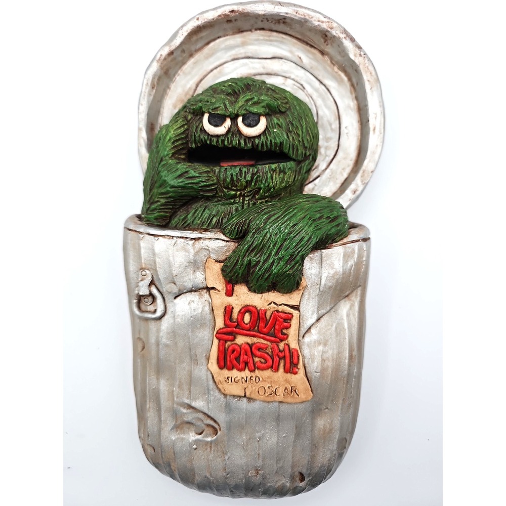 Vintage Sesame Street Oscar The Grouch Wall Hanging Plaque Muppet
